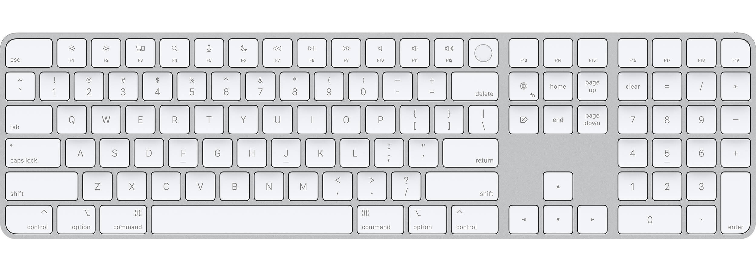 Клавиатура Apple Magic Keyboard с Touch ID и цифровой панелью, серебристый+белый клавиатура a4tech fstyler fk10 серый