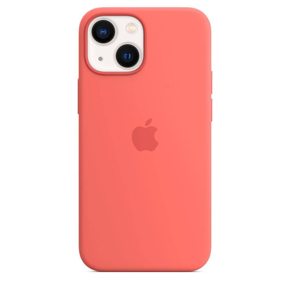 Чехол-накладка Apple MagSafe для iPhone 13 mini, силикон, розовый помело чехол apple iphone 14 plus leather case with magsafe midnight mpp93