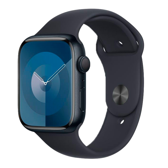 Apple Watch Series 9  (корпус - темная ночь, 45mm ремешок Sport Band темная ночь, размер M/L) xiaomi смарт часы xiaomi redmi watch 2 lite gl