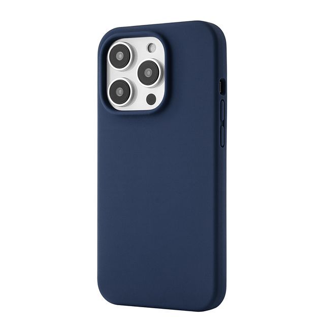 Чехол-накладка uBear Touch Mag Case для iPhone 14 Pro, силикон, темно-синий чехол защитный vlp art collection для iphone 13 pro winter темно зеленый