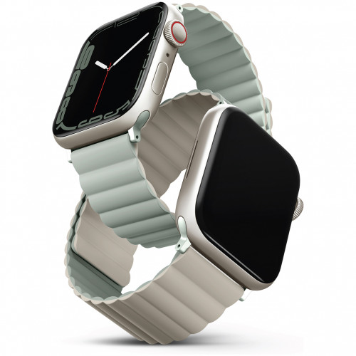 Ремешок Uniq Revix для Apple Watch 38/40/41mm, Силикон, шалфей apple watch series 9 корпус темная ночь 41mm ремешок sport loop темная ночь