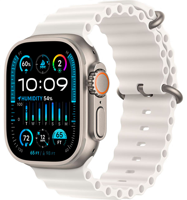 Apple Watch Ultra 2 GPS + Cellular 49mm (корпус - титан, белый, IP6X) apple watch ultra 2 gps cellular 49mm корпус титан индиго ip6x