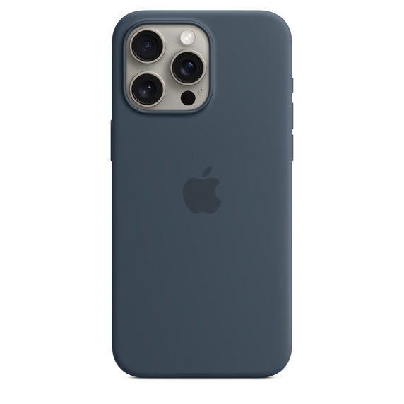 Чехол-накладка Apple MagSafe для iPhone 15 Pro Max, силикон, штормовой синий чехол защитный vlp silicone case для iphone 14 promax темно синий