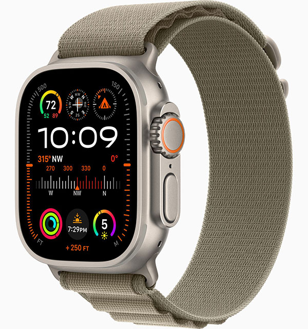 Apple Watch Ultra 2 GPS + Cellular 49mm (корпус - титан, оливковый, IP6X) apple watch ultra gps cellular 49mm ремешок alpine loop сияющая звезда ip6x