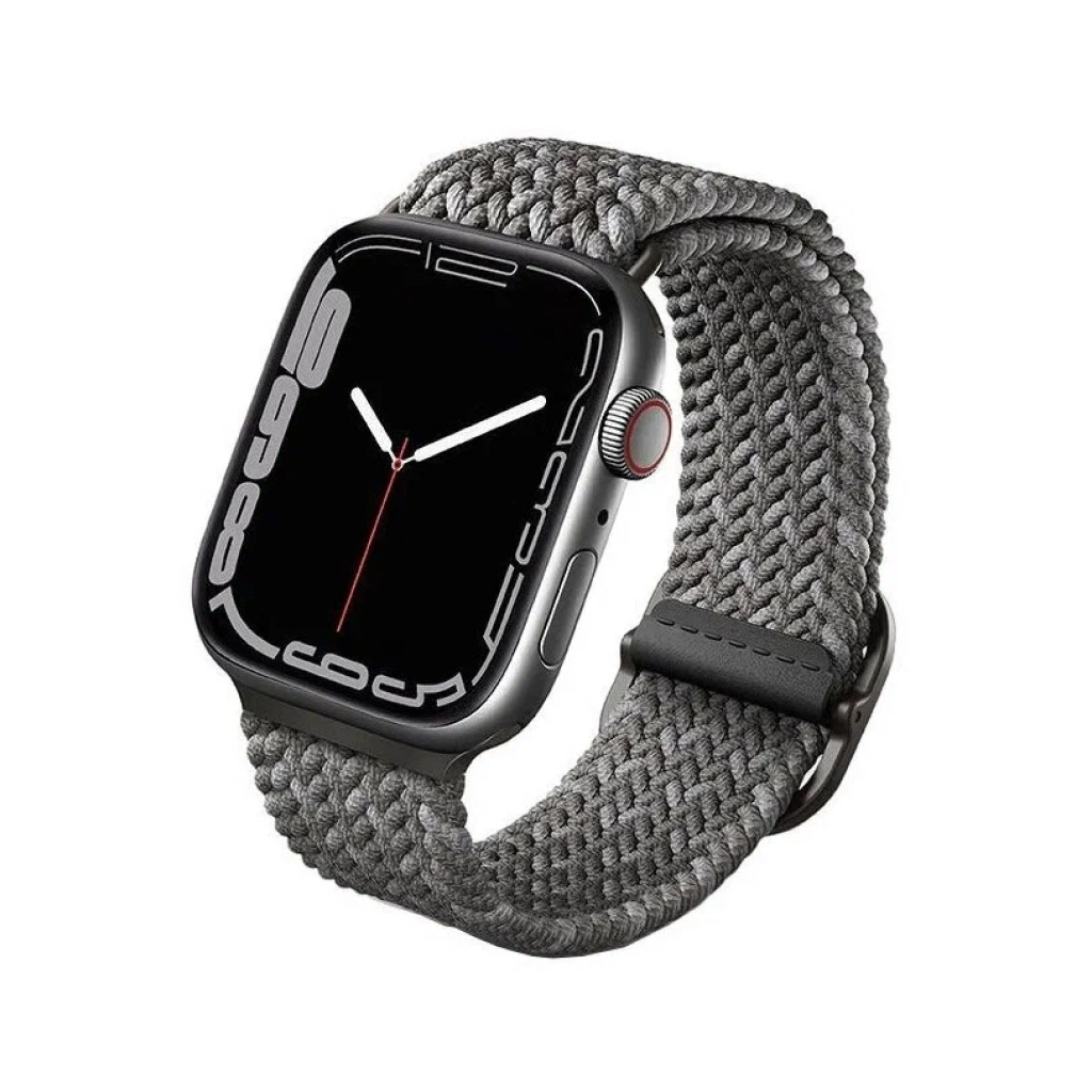 Ремешок Uniq Aspen для Apple Watch 45mm 45mm, Нейлон, серый ремешок нейлоновый плетёный vlp для apple watch 38 40 41 l xl 2шт чёрный