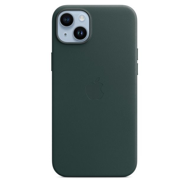 Чехол-накладка Apple MagSafe для iPhone 14 Plus, кожа, зеленый лес чехол оригинальный apple для iphone 15 silicone case clay