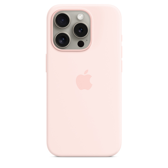 Чехол-накладка Apple MagSafe для iPhone 15 Pro, силикон, светло-розовый