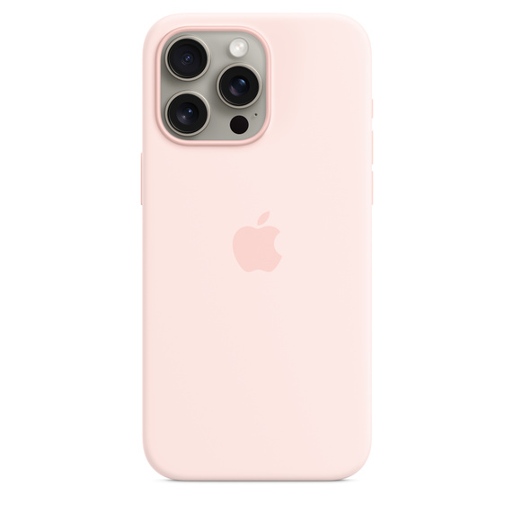 Чехол-накладка Apple MagSafe для iPhone 15 Pro Max, силикон, светло-розовый