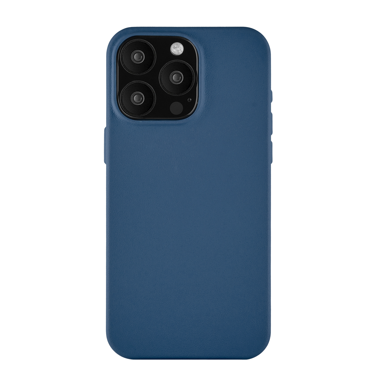 Чехол-накладка uBear Capital Case для iPhone 15 Pro Max, кожа, синий чехол защитный vlp silicone case для iphone 13 promax темно синий