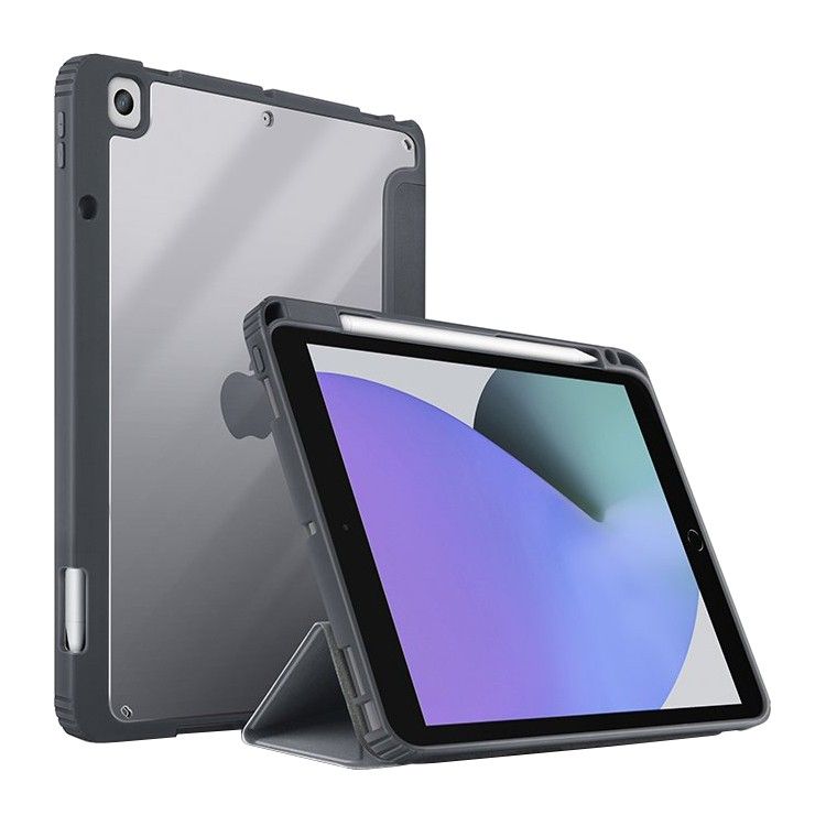 Чехол-книжка Uniq Moven для iPad 10.2″ (2019), полиуретан, серый чехол накладка red line силиконовый для ipad pro 11 2018 2020 зеленый полупрозрачный ут000026256