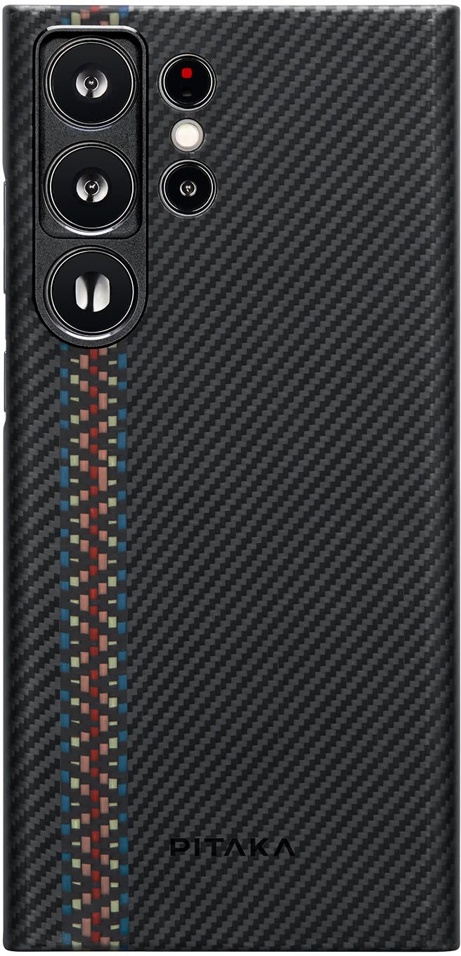 Чехол-накладка Pitaka MagEZ 3 Rhapsody для Galaxy S23 Ultra, арамид (кевлар), черный/красный
