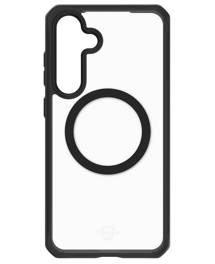 Чехол-накладка Itskins Hybrid Solid MagSafe для Galaxy S24, поликарбонат, черный/прозрачный