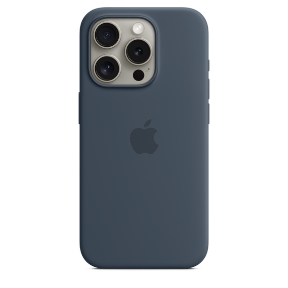 Чехол-накладка Apple MagSafe для iPhone 15 Pro, силикон, штормовой синий чехол защитный vlp silicone case для iphone 14 сиреневый
