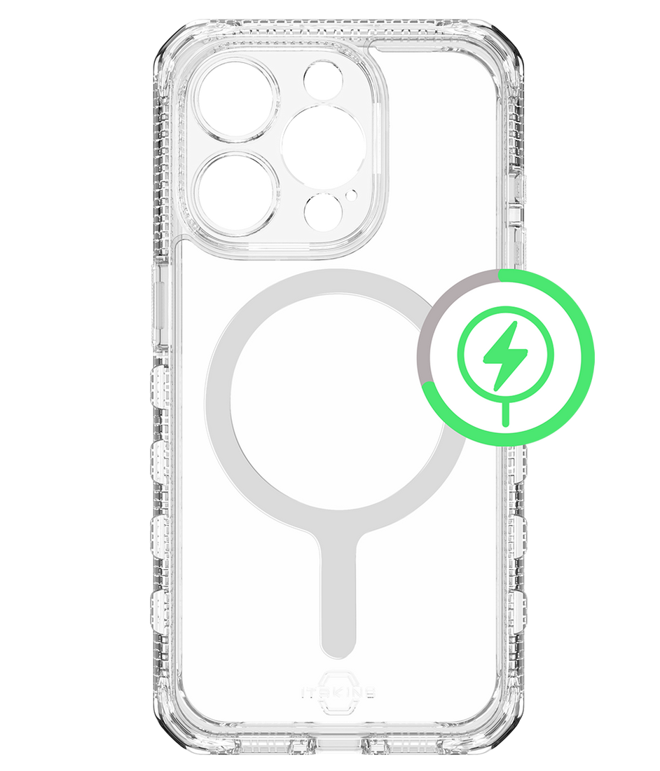 Чехол-накладка Itskins Supreme R для iPhone 15 Pro Max, поликарбонат, прозрачный чехол антибактериальный itskins hybrid clear для samsung galaxy a72 св розовый прозрачный