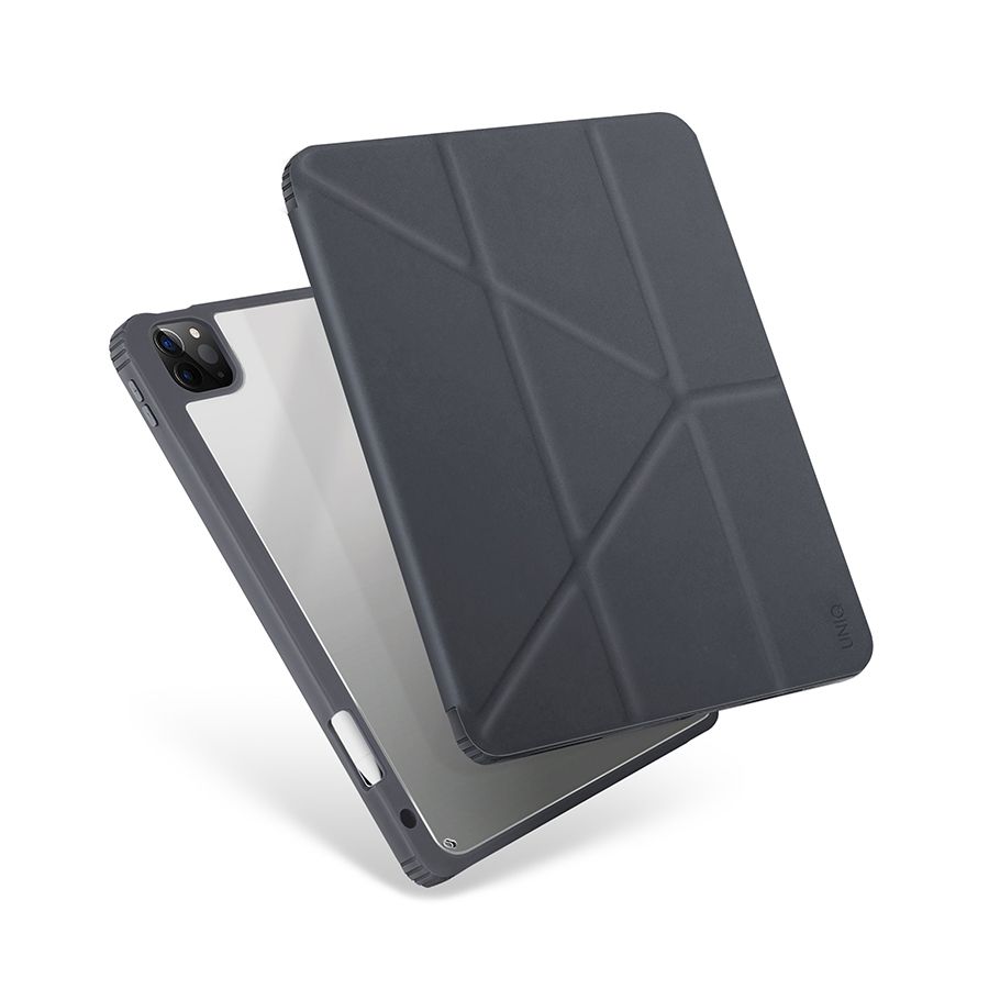 Чехол-книжка Uniq Moven для iPad Pro 12.9″ (5-го поколения), полиуретан, серый чехол zibelino для apple ipad 2020 2019 10 2 tablet с магнитом purple zt ipad 10 2 pur