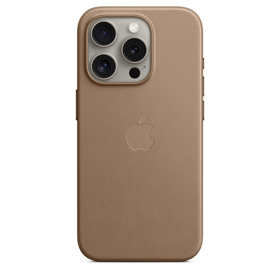 Чехол-накладка Apple MagSafe для iPhone 15 Pro, микротвил, серо-коричневый