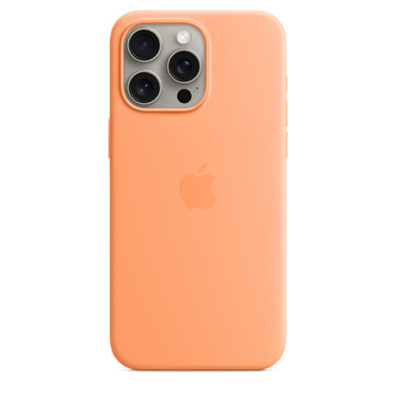 Чехол-накладка Apple MagSafe для iPhone 15 Pro Max, силикон, оранжевый чехол накладка apple magsafe для iphone 14 pro max кожа оранжевый