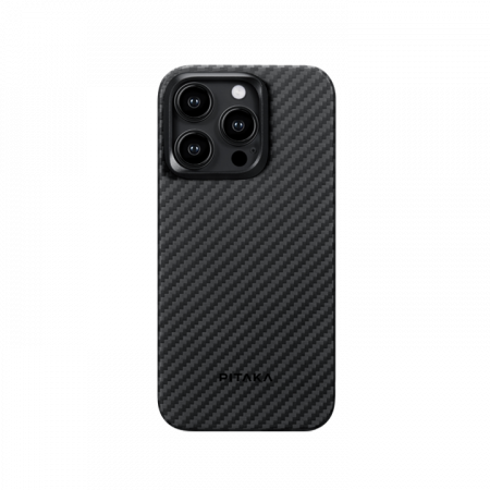 Чехол-накладка Pitaka MagEZ Case 4 для iPhone 15 Pro, кевлар, черный/серый чехол hoco для телефона iphone 14 кевларовая текстура чёрно серый