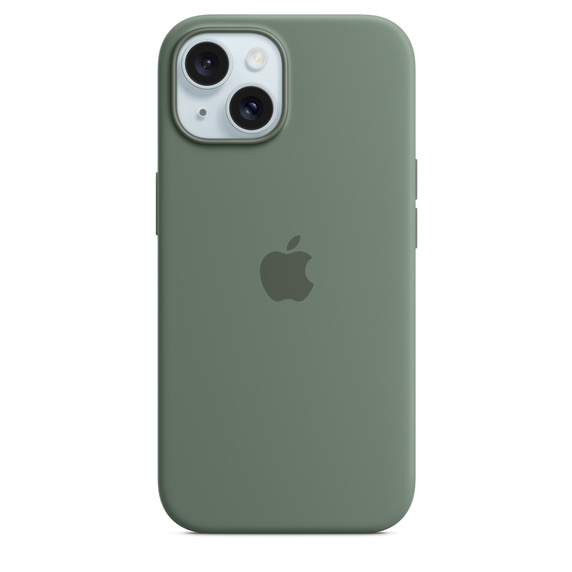 Чехол-накладка Apple MagSafe для iPhone 15, силикон, кипарис