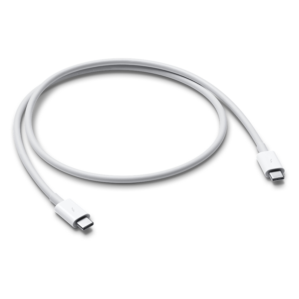 Кабель Apple Thunderbolt 3 USB-C / USB-C, A, 100Вт  0,8м, белый кабель deppa 72221 apple 8 pin mfi брелок 9 см 2 4 a