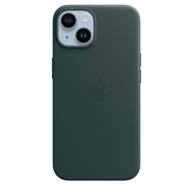 Чехол-накладка Apple MagSafe для iPhone 14, кожа, зеленый лес