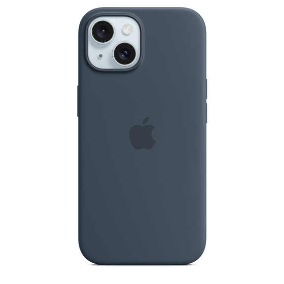 Чехол-накладка Apple MagSafe для iPhone 15, силикон, штормовой синий чехол borasco microfiber case для apple iphone 13 pro синий