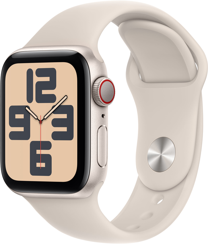 Apple Watch SE 2023 GPS  (корпус - сияющая звезда, 40mm ремешок Sport Band сияющая звезда, размер M/L)