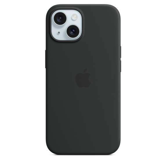 Чехол-накладка Apple MagSafe для iPhone 15, силикон, черный чехол накладка apple magsafe для iphone 15 pro силикон оранжевый