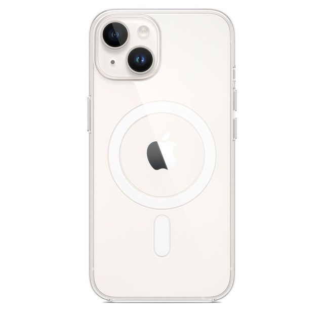 Чехол-накладка Apple MagSafe для iPhone 14, полиуретан, прозрачный чехол защитный vlp silicone case для iphone 14 сиреневый