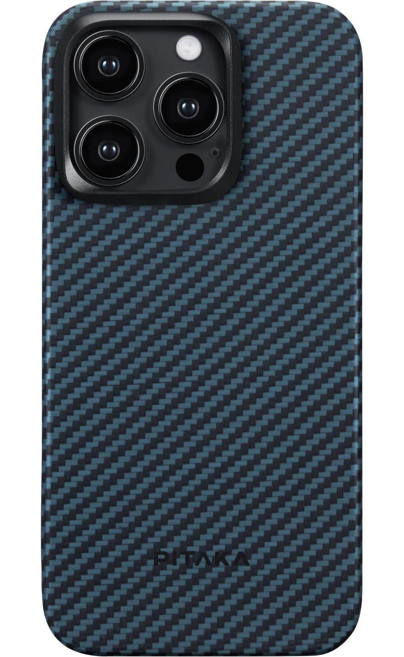 Чехол-накладка Pitaka MagEZ Case 4 для iPhone 15 Pro Max, кевлар, черный/синий чехол накладка magssory magsafe для iphone 14 pro max арамид кевлар