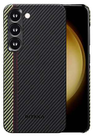 Чехол-накладка Pitaka MagEZ 3 Overture для Galaxy S23, арамид (кевлар), черный/зеленый