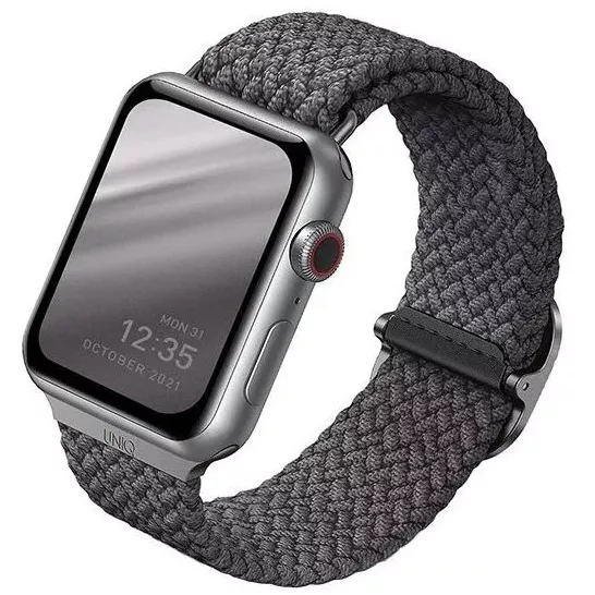 Ремешок Uniq Aspen для Apple Watch 41mm 41mm, Нейлон, серый спортивные часы apple watch series 9 gps 45mm алюминевый корпус розового а спортивный ремешок нежно розового а s m розовый