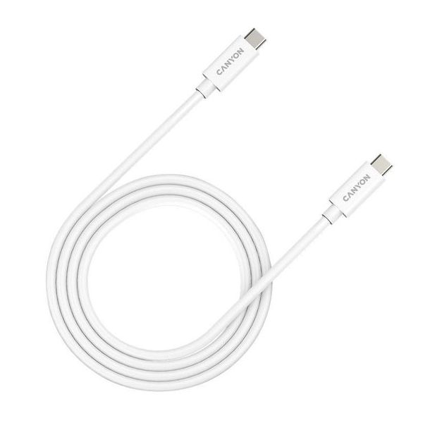 Кабель CANYON USB-C / USB-C, 5A, 240Вт  1м, белый кабель apple usb c usb c a 240вт 2м белый