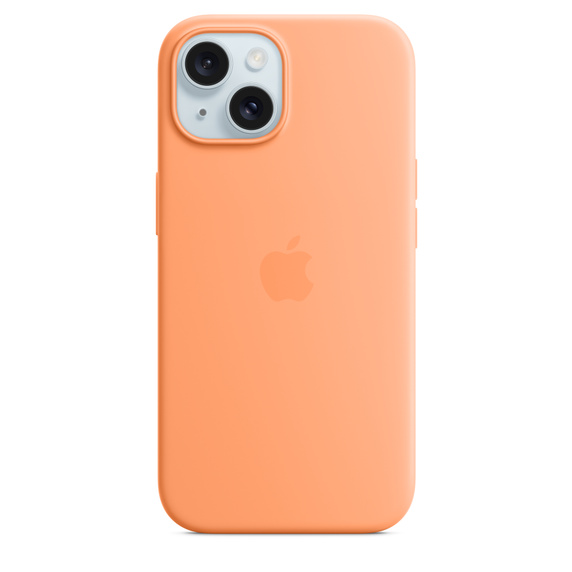 Чехол-накладка Apple MagSafe для iPhone 15, силикон, оранжевый чехол накладка apple magsafe для iphone 14 plus силикон баклажановый