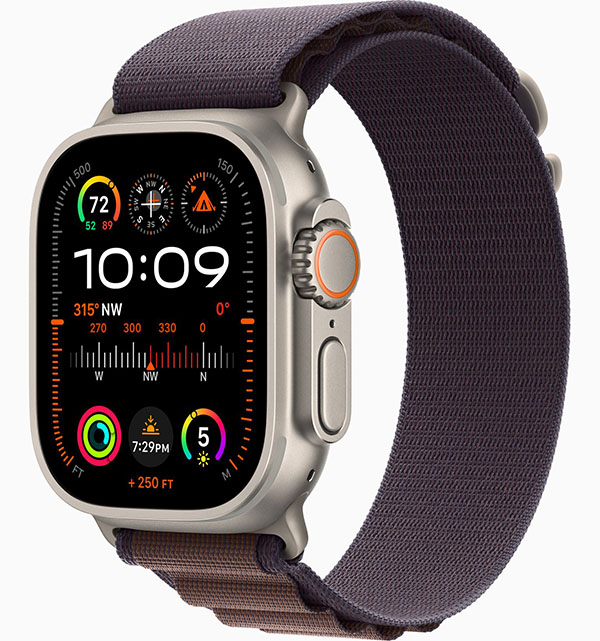 Apple Watch Ultra 2 GPS + Cellular 49mm (корпус - титан, индиго, IP6X) apple watch ultra 2 gps cellular 49mm корпус титан оливковый ip6x