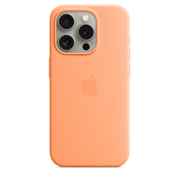 Чехол-накладка Apple MagSafe для iPhone 15 Pro, силикон, оранжевый велосипедный замок m wave тросовый кодовый 12х1000мм силикон оранжевый 5 231067