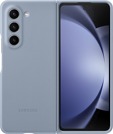 Чехол-накладка Samsung для Galaxy Z Fold5, экокожа, голубой