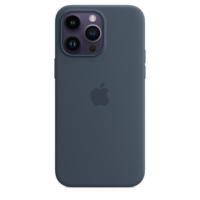 Чехол-накладка Apple MagSafe для iPhone 14 Pro Max, силикон, штормовой синий чехол накладка apple magsafe для iphone 14 pro кожа оранжевый