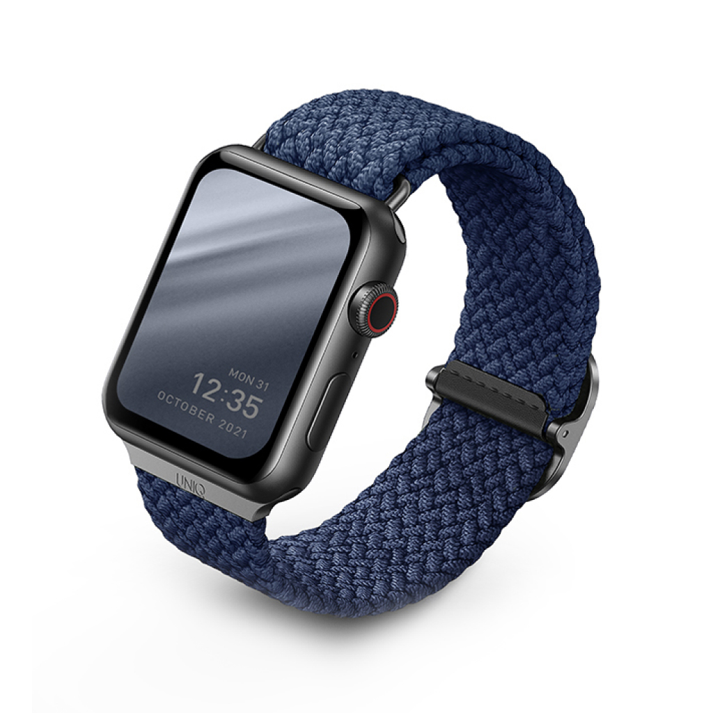 Ремешок Uniq Aspen для Apple Watch 45mm 45mm, Нейлон, синий ремешок red line для часов универсальный силиконовый 20 mm темно синий ут000025243