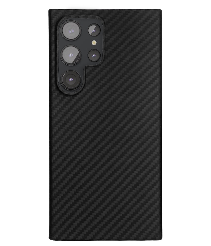 Чехол-накладка VLP Kevlar MagSafe для Galaxy S24 Ultra, кевлар, черный