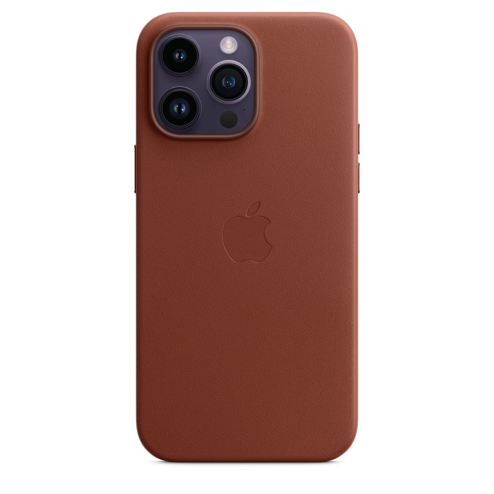 Чехол-накладка Apple MagSafe для iPhone 14 Pro Max, кожа, коричневый