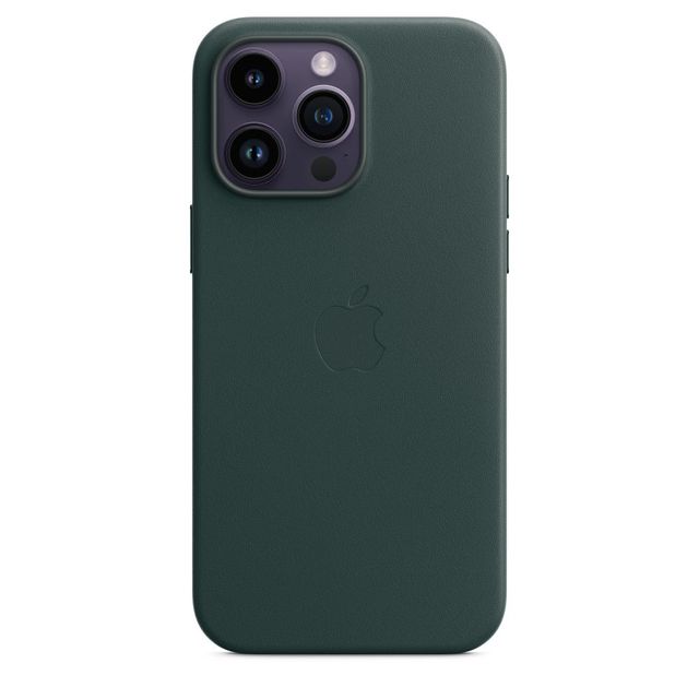 Чехол-накладка Apple MagSafe для iPhone 14 Pro Max, кожа, зеленый лес чехол бумажник apple magsafe микротвил зеленый