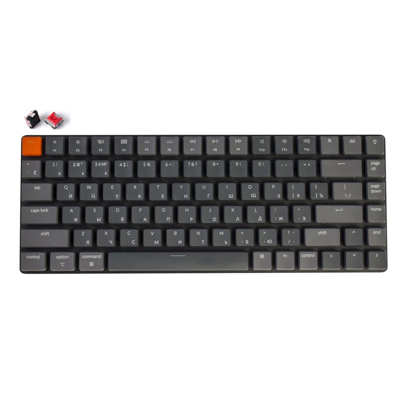 Клавиатура Keychron K3, RGB подсветка, Red Switch, тёмно-серый комплект клавиатура мышь logitech mk850 920 008226