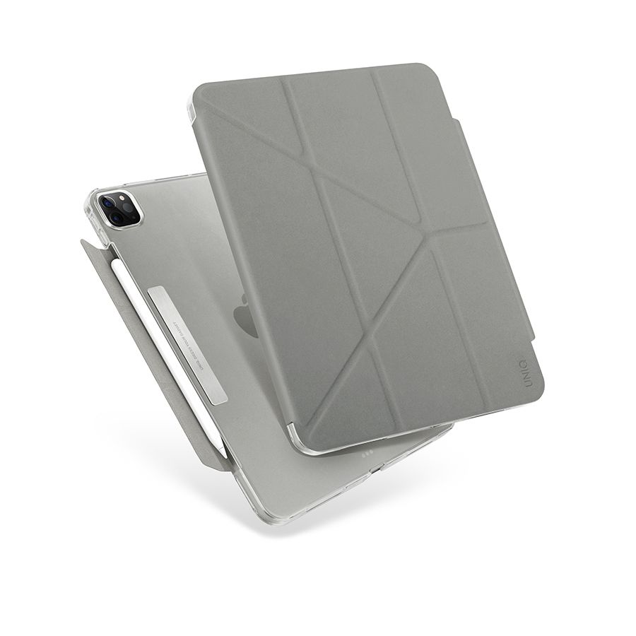 Чехол-книжка Uniq Camden для iPad Pro 11 (3-го поколения) (2021), полиуретан, серый клип кейс pero силикон для realme c20 c11 2021 прозрачный усиленный