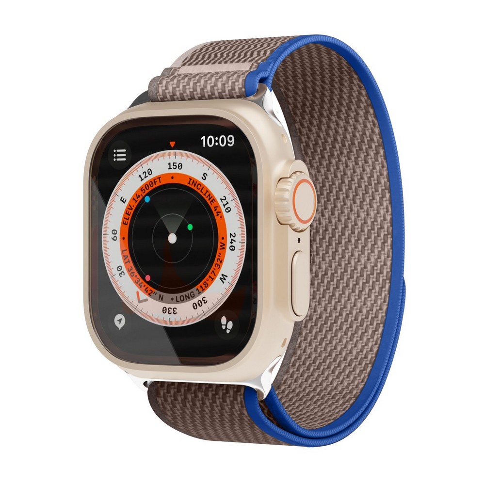 Ремешок VLP Trail Band для Apple Watch 42/44/45/49mm, Нейлон, синий/черный ремешок red line нейлоновый для xiaomi mi band 6 ментоловый с желтой окантовкой 30