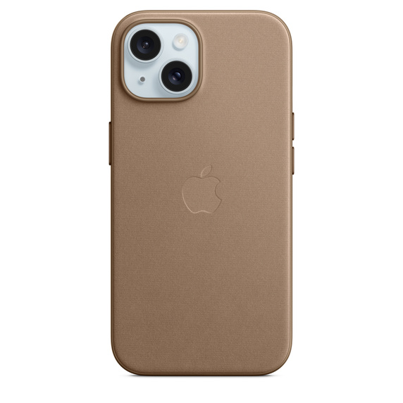 Чехол-накладка Apple MagSafe для iPhone 15, микротвил, серо-коричневый