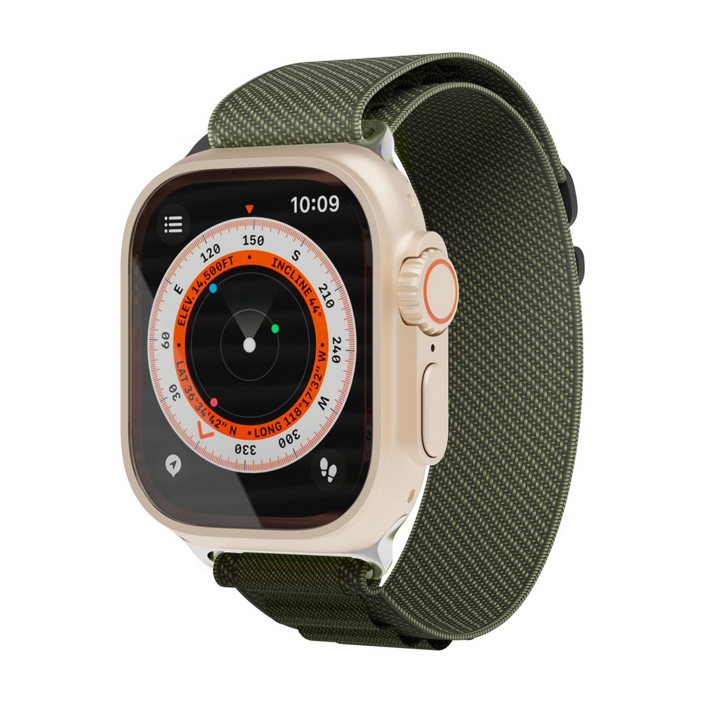 Ремешок VLP Extreme Band для Apple Watch 42/44/45/49mm, Нейлон, темно-зеленый ремешок red line силиконовый для часов xiaomi redmi watch 2 lite темно зеленый ут000029981