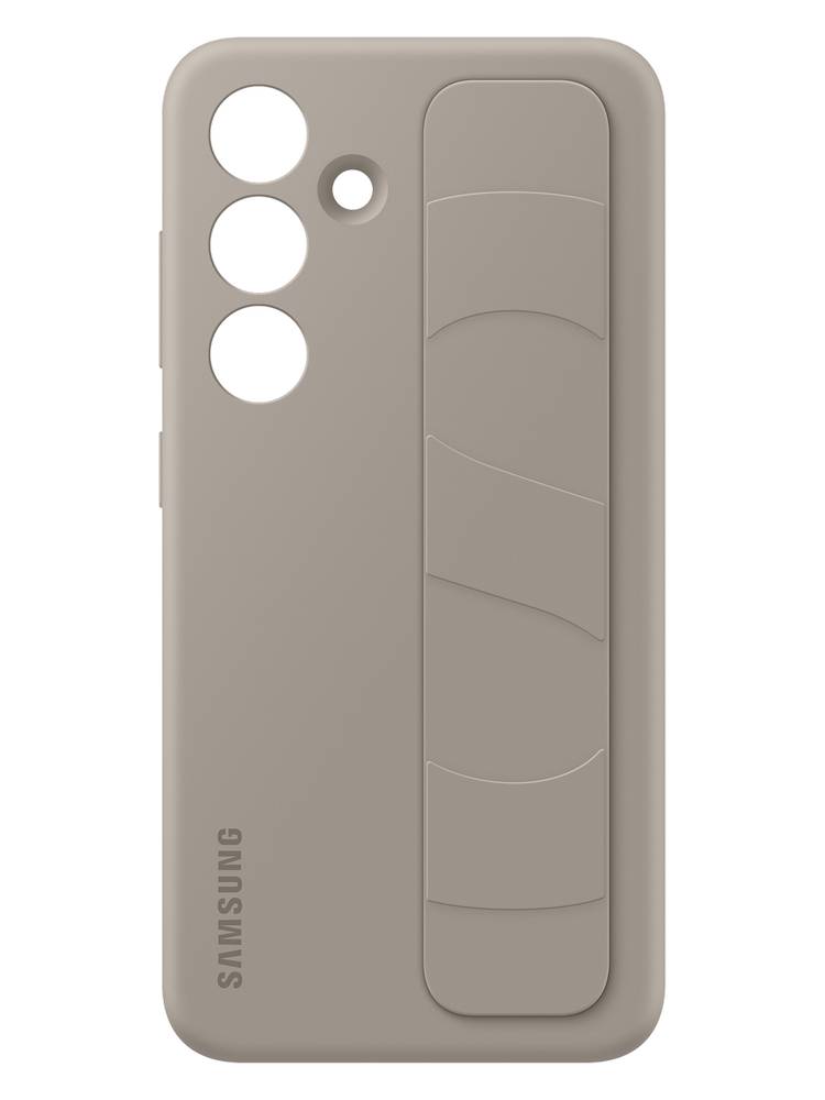 Чехол-накладка Samsung Standing Grip для Galaxy S24, поликарбонат, серо-коричневый