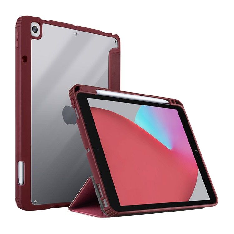 Чехол-книжка Uniq Moven для iPad 10.2″ (2019), полиуретан, бордовый чехол книжка pero soft touch универсальный 6 5 7 0 темно зеленый