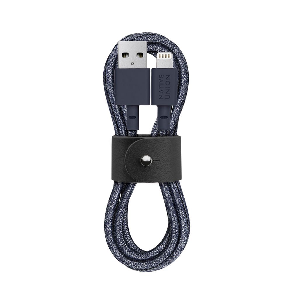Кабель Native Union Belt Cable USB / Lightning, 1,2м, синий кабель ugreen us286 10306 usb c 2 0 male to usb c 2 0 male 3a data cable 2м
